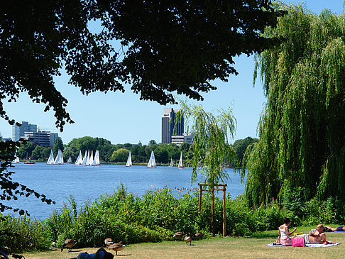 Badestrand an der Außenalster Fotos