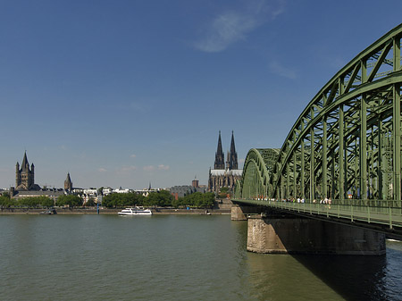 Schiff unter der Hohenzollernbrücke